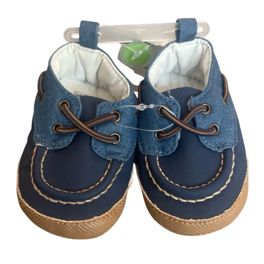 Carter's Infant Baby Boy Blue Slip On Shoes Size 1 (0-3) Months NWT